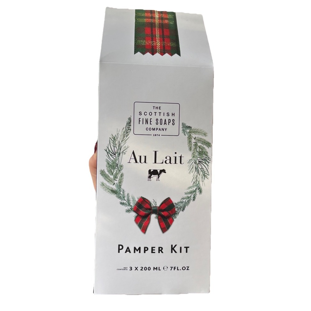 The Scottish Fine Soaps PamperKit 7 Oz BodyWashBodyButterBodyScrub AuLaitMilk